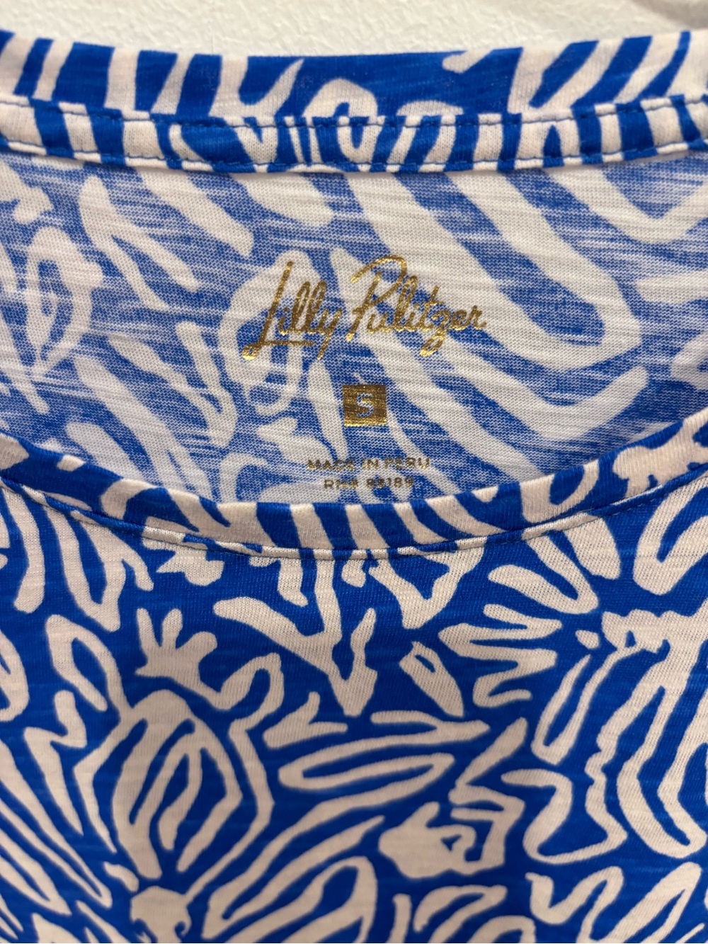 Lilly Pulitzer Etta Scoop Neck Top in Martinique Blue Zee Bebe Womens Small - Picture 8 of 14